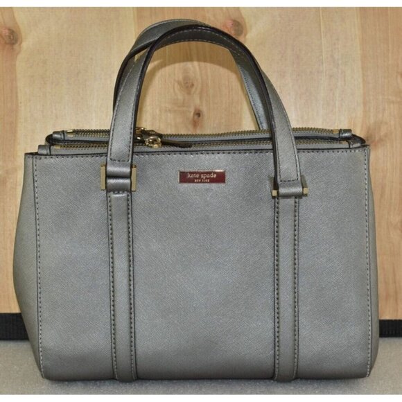 Kate Spade Newbury Lane Small Bag Anthracite Saffiano Leather Satchel Purse - Picture 1 of 15
